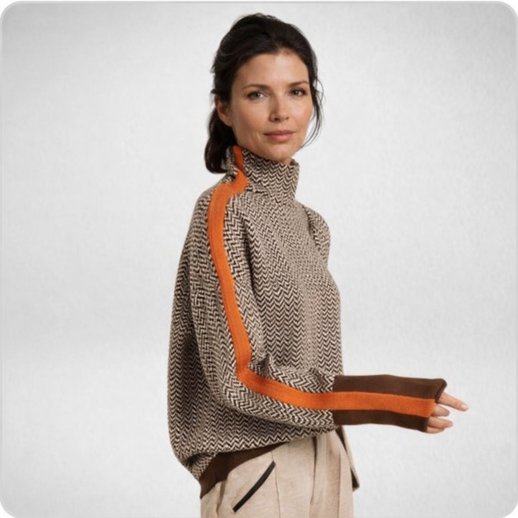 Clémence | Rolákový svetr s kontrastními pruhy