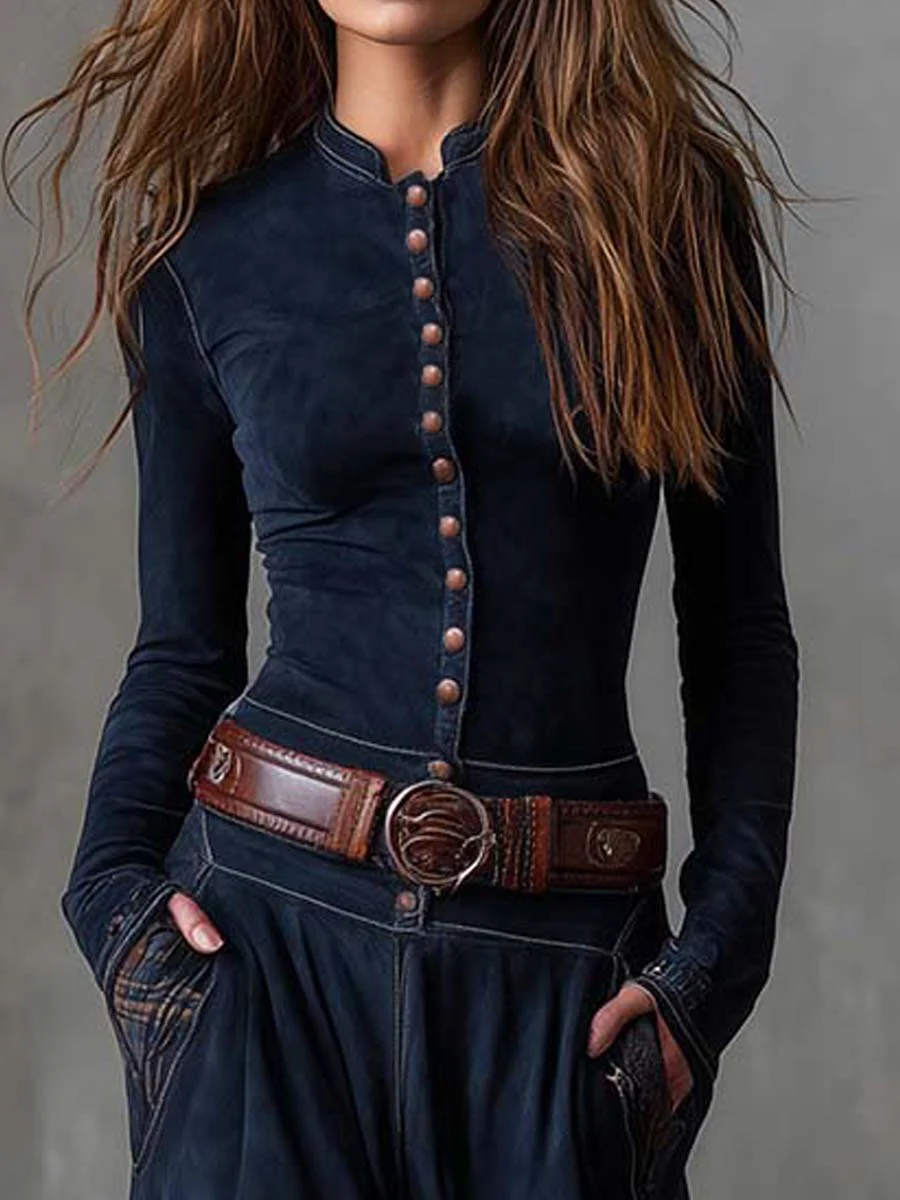 Azucena | Maxi šaty z ekologické kůže s páskem