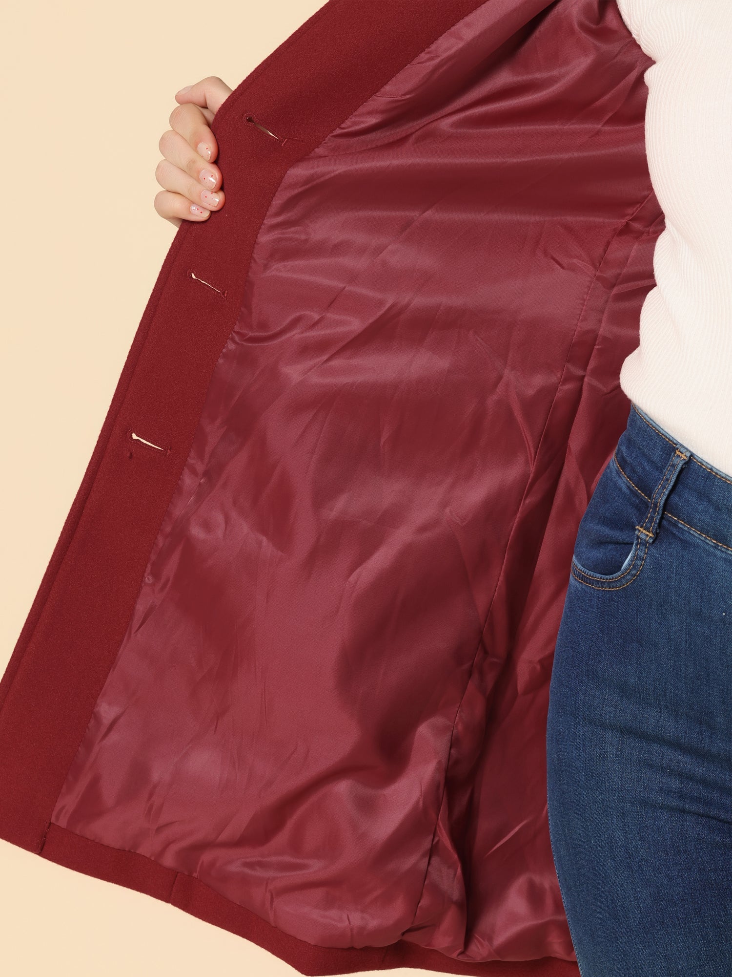 Birgitta | Dam vinterkappa med en knapp