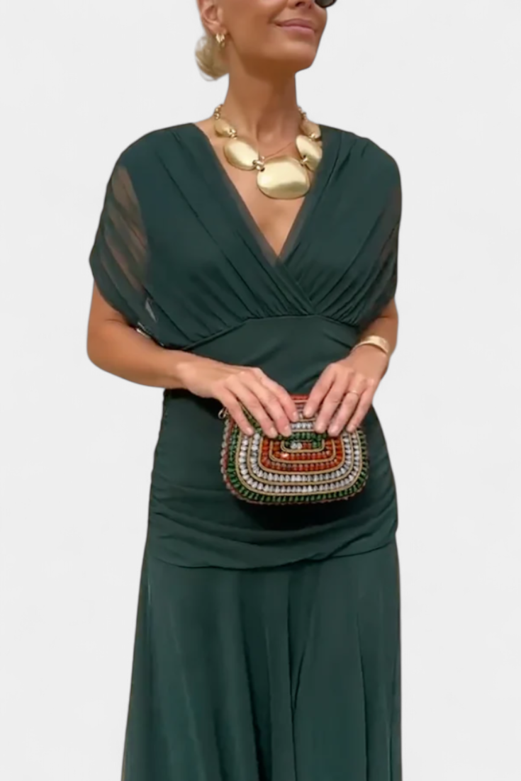 Magda™ | Dlouhé květinové šaty s výstřihem do V