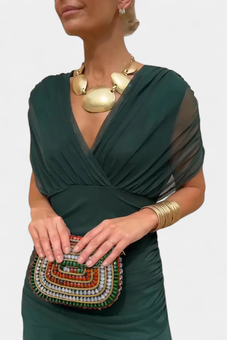 Magda™ | Dlouhé květinové šaty s výstřihem do V